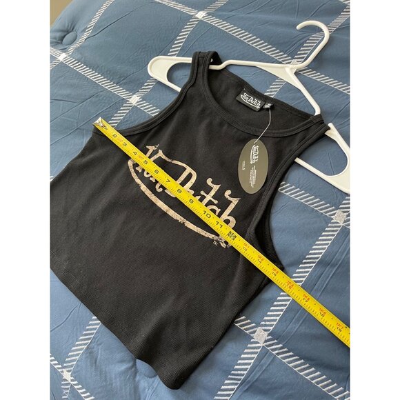 NWT Von Dutch Ribbed Cropped Tank Top in Black Size M - Picture 6 of 6